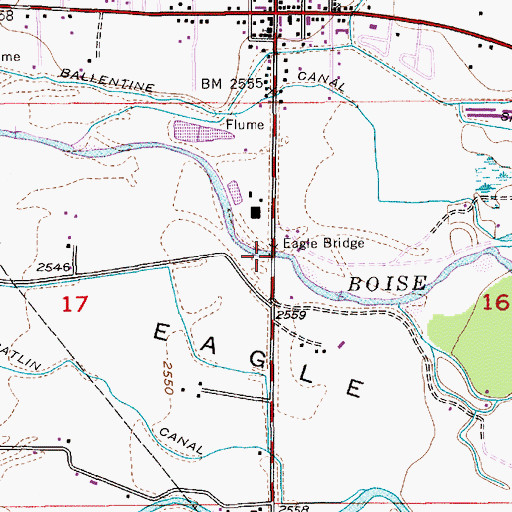 Topographic Map of Eagle Bridge, ID
