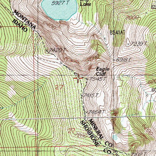Topographic Map of Eagle Cliff, ID