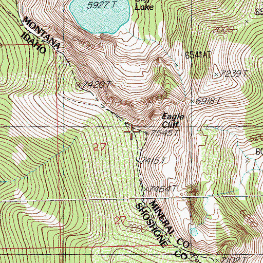 Topographic Map of Eagle Cliff, ID