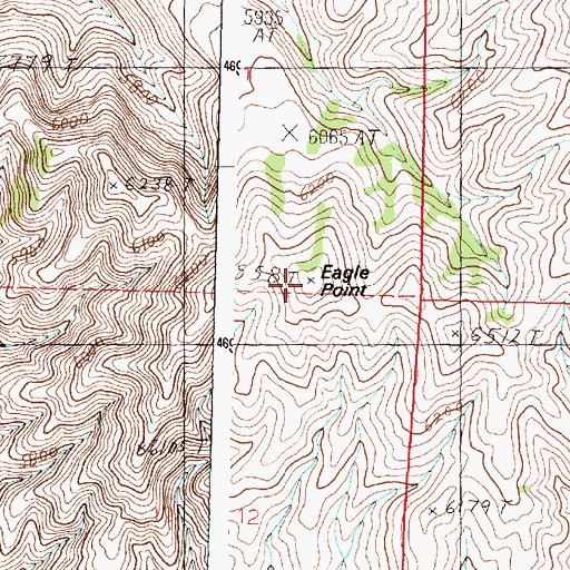 Topographic Map of Eagle Point, ID