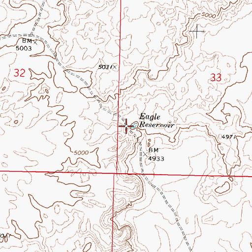 Topographic Map of Eagle Reservoir, ID
