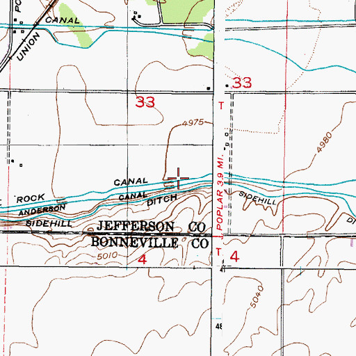 Topographic Map of Eagle Rock Canal, ID