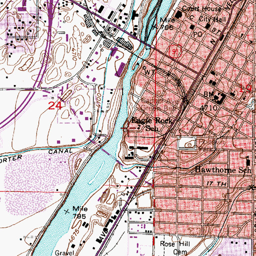 Topographic Map of Eagle Rock School, ID