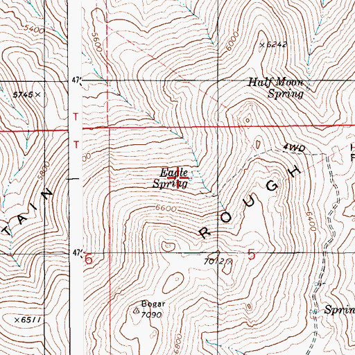 Topographic Map of Eagle Spring, ID