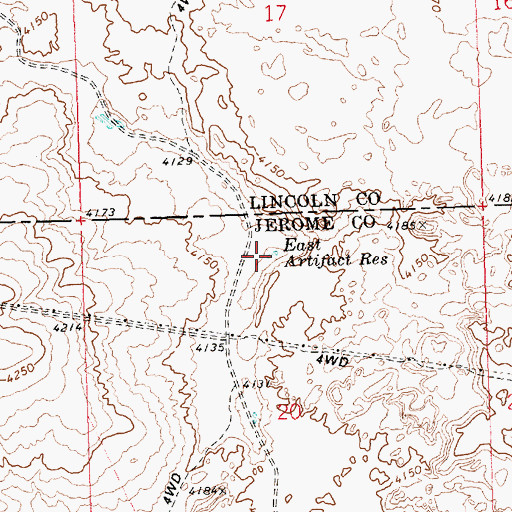 Topographic Map of East Artifact Reservoir, ID