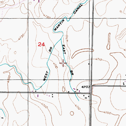 Topographic Map of East Branch Martin Canal, ID