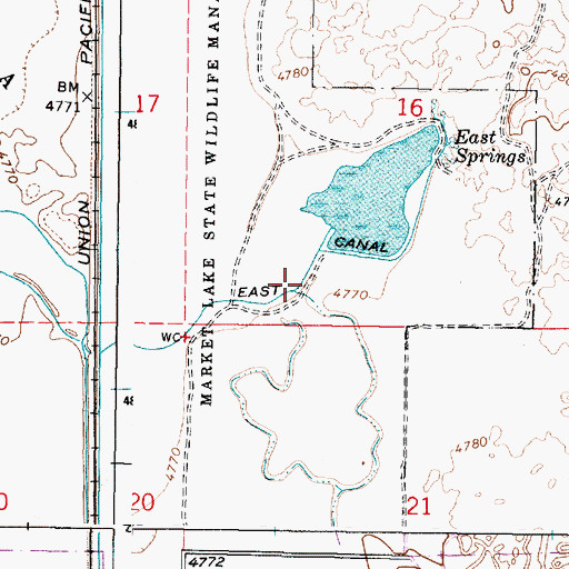 Topographic Map of East Canal, ID
