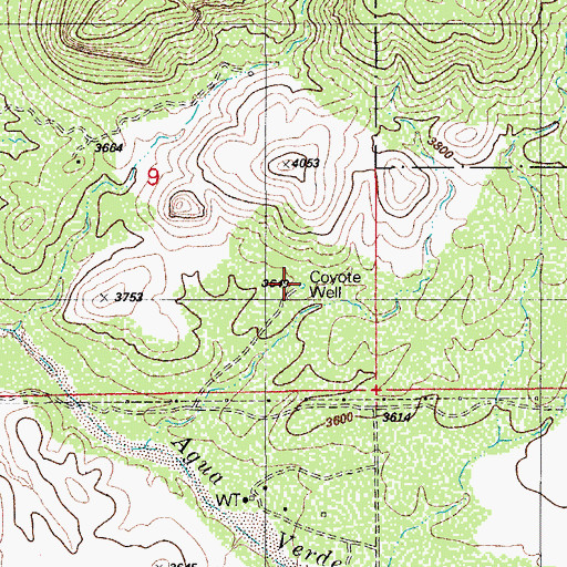 Topographic Map of Coyote Well, AZ