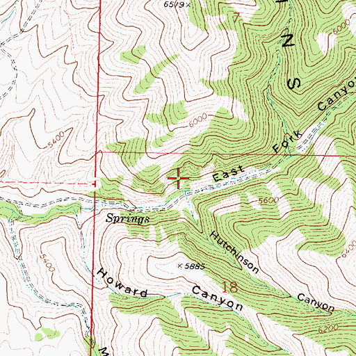Topographic Map of East Fork Canyon, ID