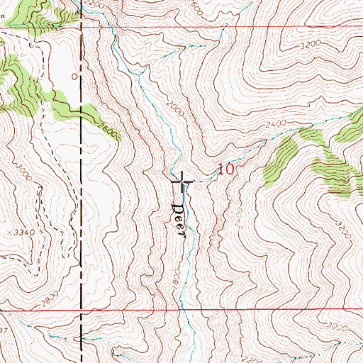 Topographic Map of East Fork Deer Creek, ID