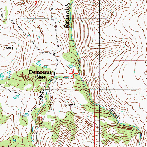 Topographic Map of East Fork Reynolds Creek, ID