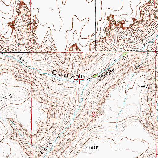 Topographic Map of East Fork Shoofly Creek, ID