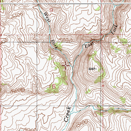 Topographic Map of East Fork Trout Creek, ID