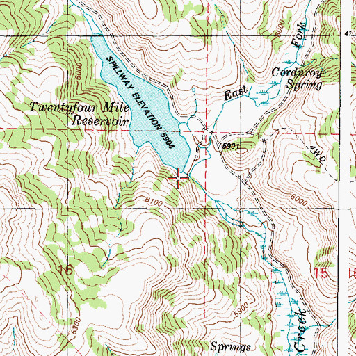 Topographic Map of East Fork Twentyfour Mile Creek, ID