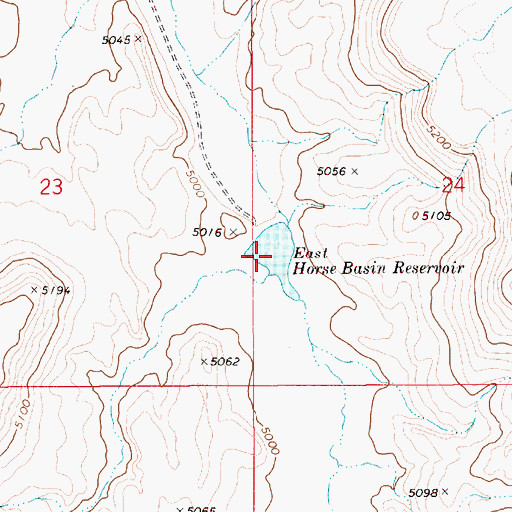 Topographic Map of East Horse Basin Reservoir, ID