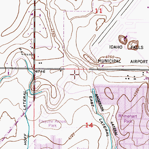 Topographic Map of East Lateral, ID