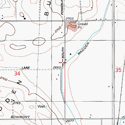 Topographic Map of East Madden Lateral, ID