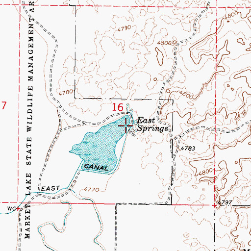 Topographic Map of East Springs, ID
