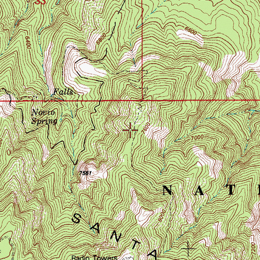 Topographic Map of Crystal Spring/Butterfly Trail, AZ