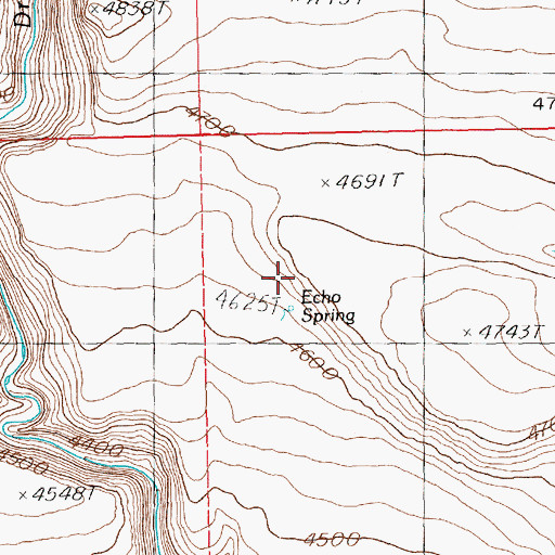 Topographic Map of Echo Spring, ID