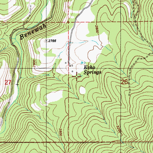 Topographic Map of Echo Springs, ID
