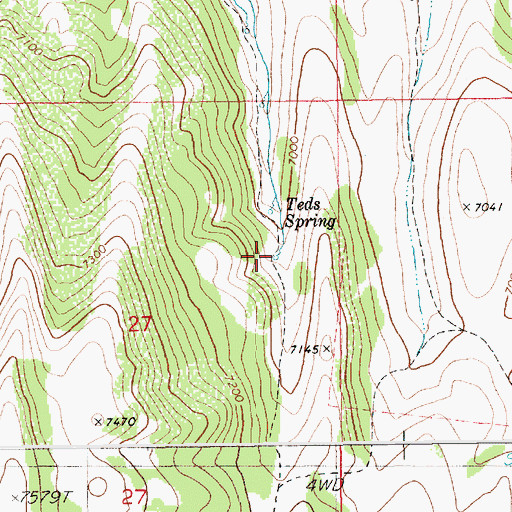 Topographic Map of Eds Spring, ID