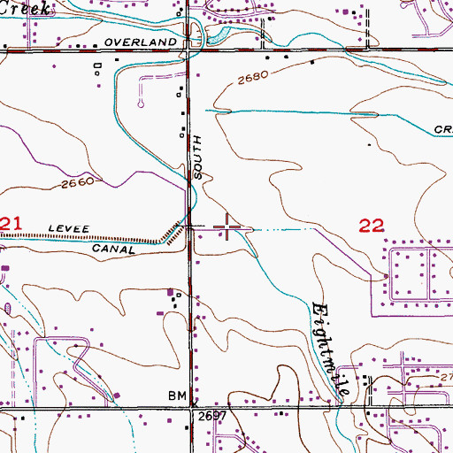 Topographic Map of Eightmile Creek, ID
