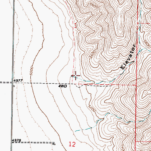Topographic Map of Elevator Canyon, ID