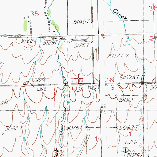 Topographic Map of Elk Creek School, ID