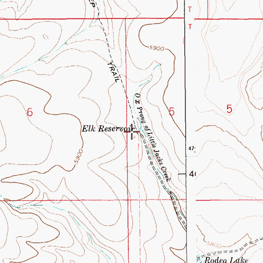 Topographic Map of Elk Reservoir, ID