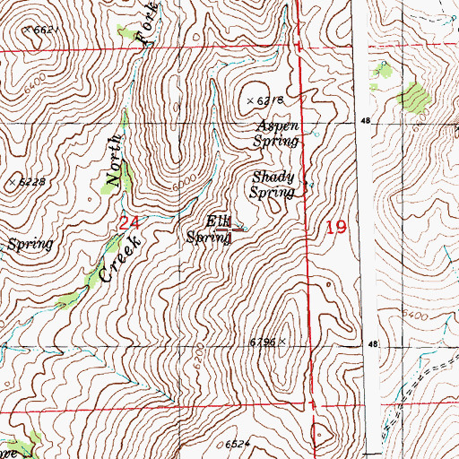 Topographic Map of Elk Spring, ID