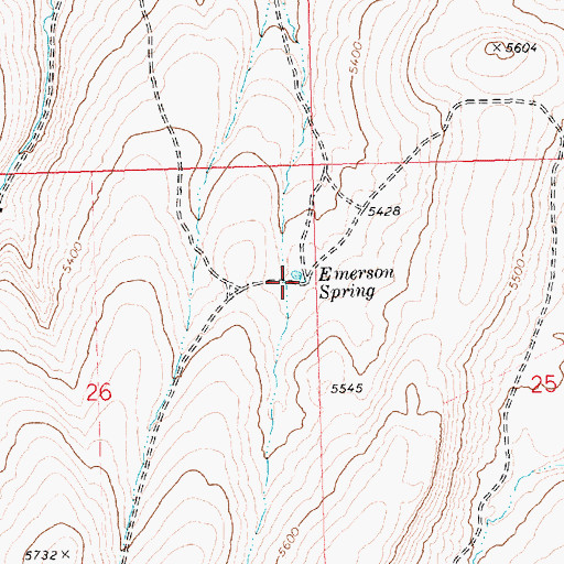 Topographic Map of Emerson Spring, ID