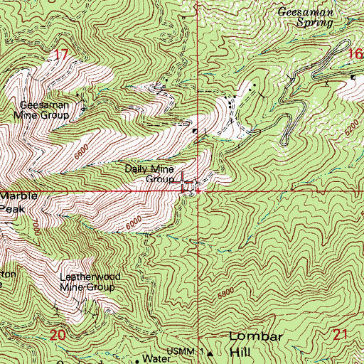 Topographic Map of Daily Mine Group, AZ