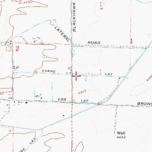 Topographic Map of Evans Lateral, ID