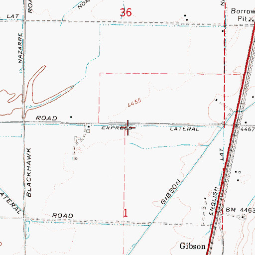 Topographic Map of Express Lateral, ID