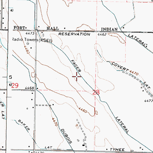 Topographic Map of Facer Lateral, ID