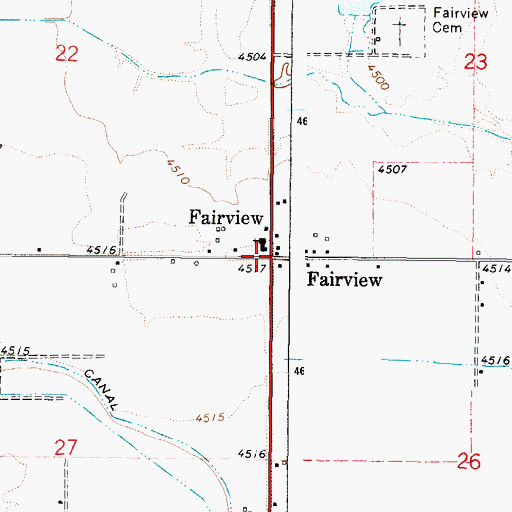 Topographic Map of Fairview, ID