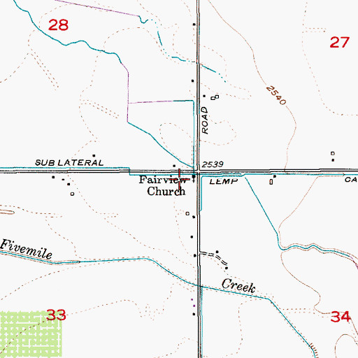 Topographic Map of Fairview Church, ID