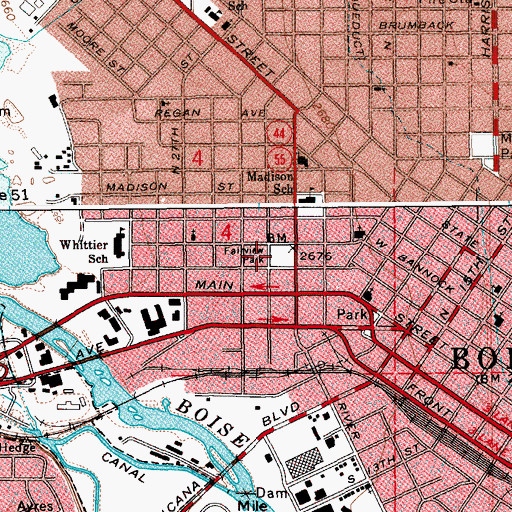 Topographic Map of Fairview Park, ID