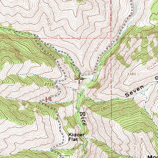 Topographic Map of Fall Creek, ID