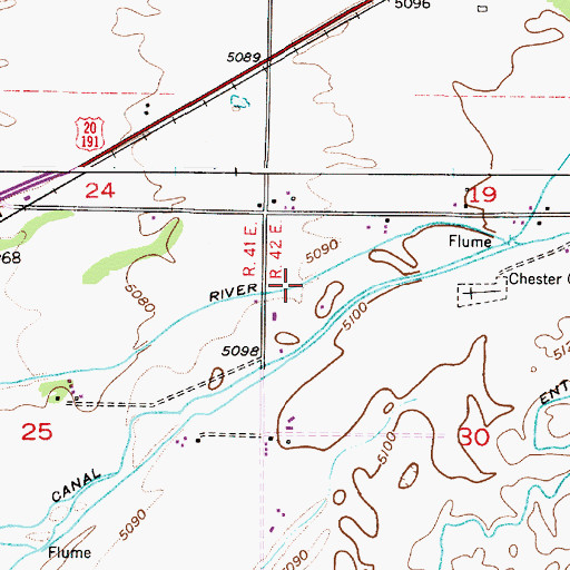 Topographic Map of Fall River Canal, ID