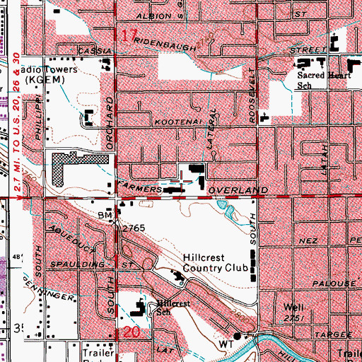 Topographic Map of Farmers Lateral, ID