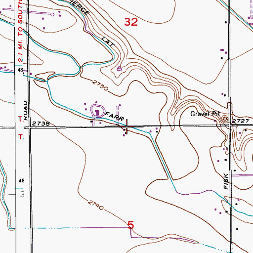 Topographic Map of Farr Lateral, ID