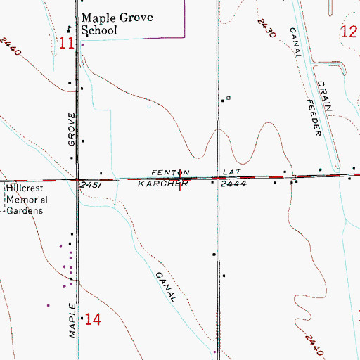 Topographic Map of Fenton Lateral, ID