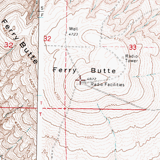 Topographic Map of Ferry Butte, ID