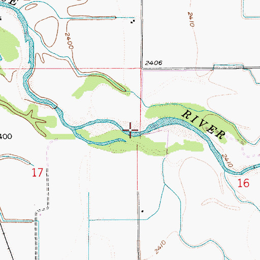 Topographic Map of Fifteenmile Creek, ID