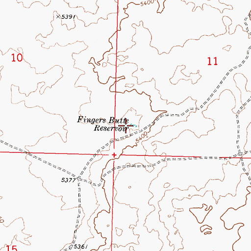 Topographic Map of Fingers Butte Reservoir, ID