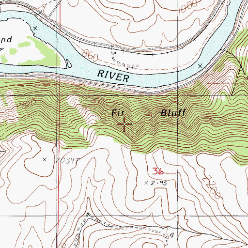 Topographic Map of Fir Bluff, ID