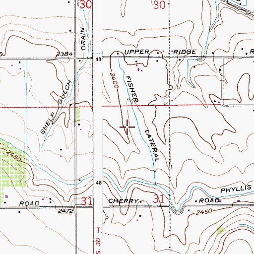 Topographic Map of Fisher Lateral, ID