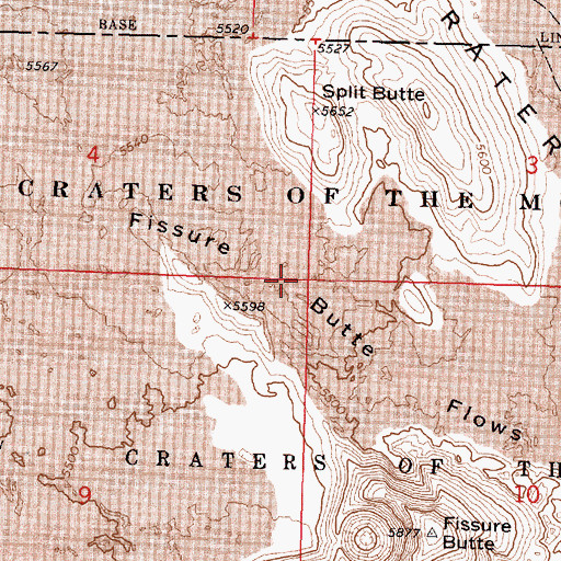 Topographic Map of Fissure Butte Flows, ID